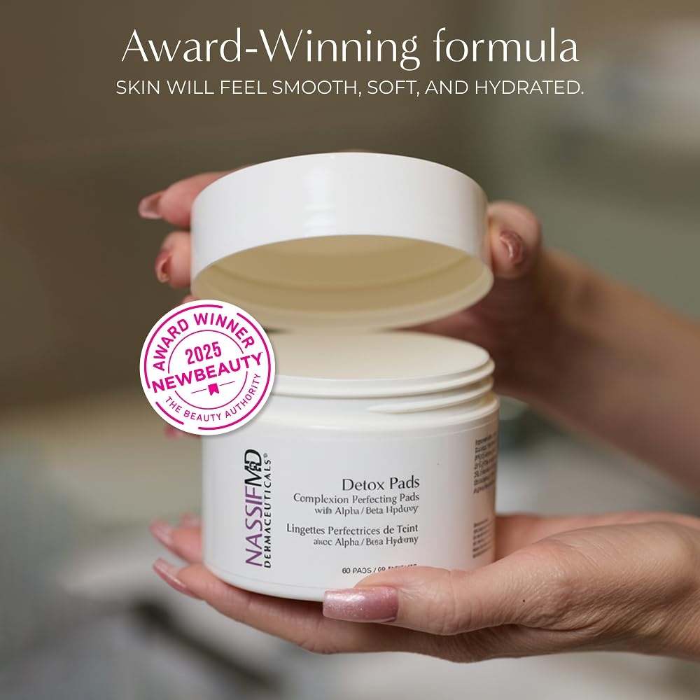 image:imageNassifMD Exfoliating Detox Pads SurgeonCreated AHABHA Facial Pads for Deep Cleansing Smoother Texture amp Glowing Skin Reduces Pores Firms BrightensOriginal Formula Face Size