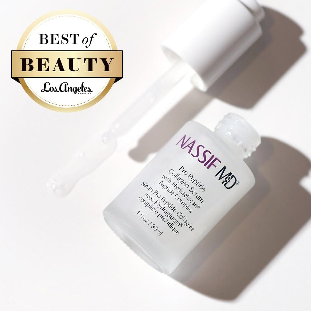 image:imageNassifMD Pro Peptide Collagen Serum Clinical Grade with Premium Ingredients for Hydrated Smooth Skin Lightweight FastAbsorbing AntiAging Formula for Softer Texture and Healthy Glow 1 oz