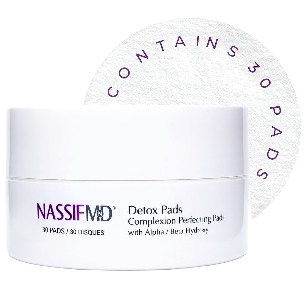 image:imageNassifMD Exfoliating Detox Pads SurgeonCreated AHABHA Facial Pads for Deep Cleansing Smoother Texture amp Glowing Skin Reduces Pores Firms BrightensOriginal Formula Face Size