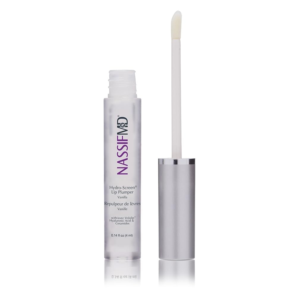 image:imageNassifMD HydroScreen with Hyaluronic Acid Lip Pluming Oil Formula for Dry Lips Hydrating Softening Lip Maximizing Serum Ceramide Jojoba Glaze Gloss