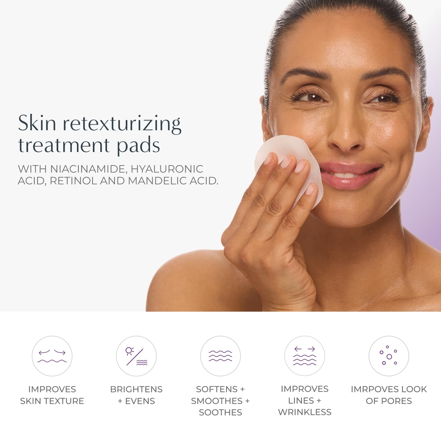 image:imageNassifMD Even Correct amp Renew Retexturizing Pads Chemical Peel for Face Whitehead Closed Comedone and Acne Marks Skin Resurfacing Pads Hyperpigmentation Treatment for Face30 Pads