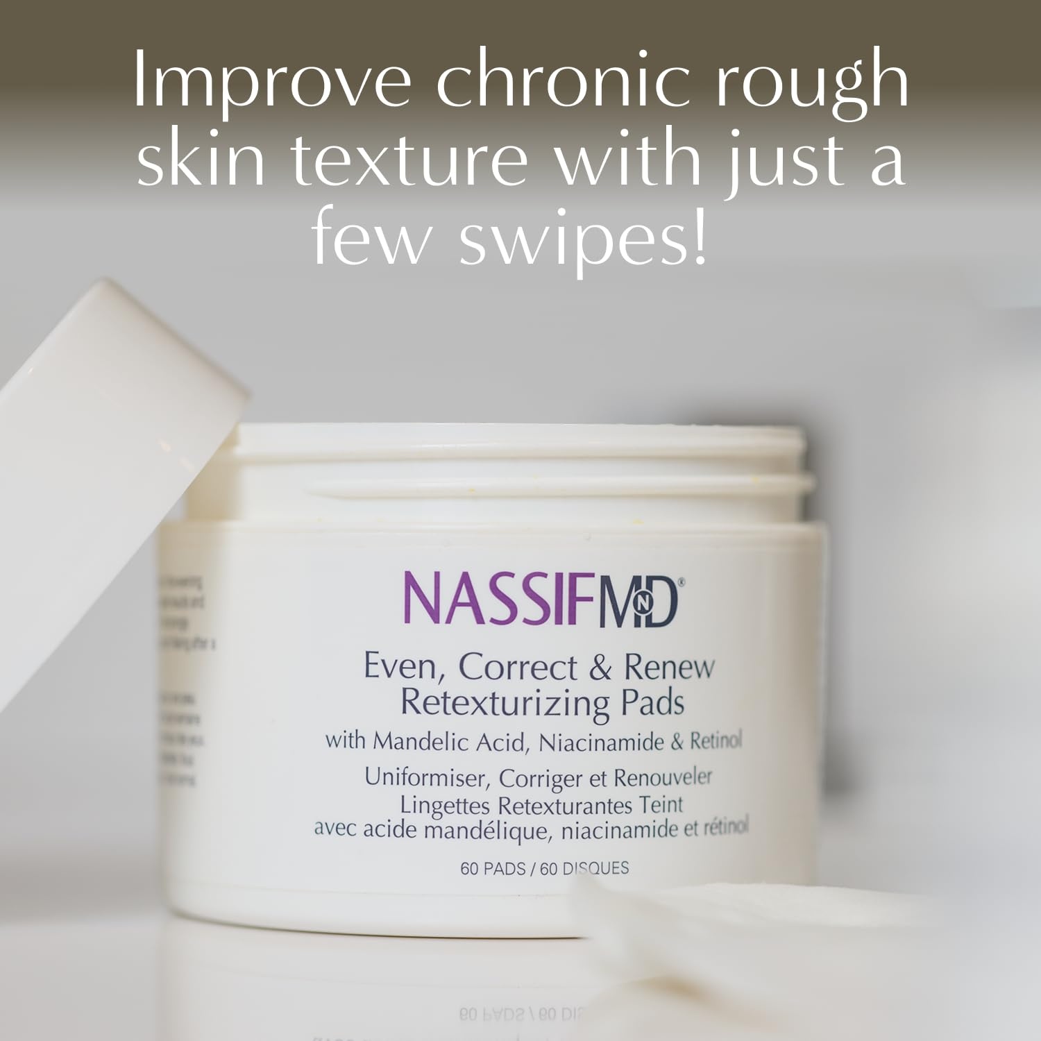 image:imageNassifMD Even Correct amp Renew Retexturizing Pads Chemical Peel for Face Whitehead Closed Comedone and Acne Marks Skin Resurfacing Pads Hyperpigmentation Treatment for Face30 Pads