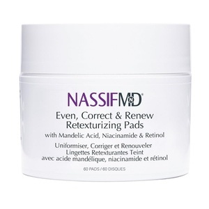 image:imageNassifMD Even Correct amp Renew Retexturizing Pads  Chemical Peel for Face  Whitehead Closed Comedone and Acne Marks Skin Resurfacing Pads  Hyperpigmentation Treatment for Face60 Count Pack of 1